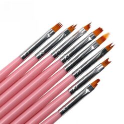 8PCS Pink Handle One Stroke Flower Painting Nail Art Brush Set