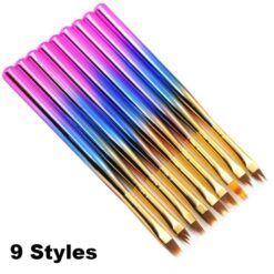 9 types of 3D Flower Painting Ombre Nail Art Brushes With Electroplated Metal Handle