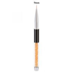 9mm hair of Nail Art Liner Brush With Gold Diamond Acrylic Handle
