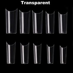 C Curve French nail tips in transparent color