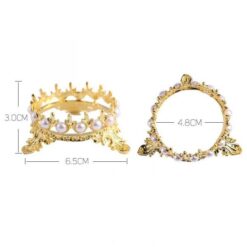 Crown Shape Nail Brush Rack Stand Holder With Inlaid Pearl Rhinestone-2