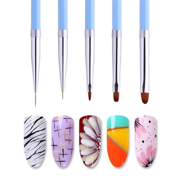 Detail of 5 Types Multi-functional Gradient Color Metal Handle Nail Art Brush-2