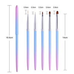 Detail of 5 Types Multi-functional Gradient Color Metal Handle Nail Art Brush