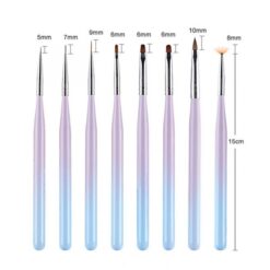 Detail of 8 Types Multi-functional Gradient Color Wooden Handle Nail Art Brush-2