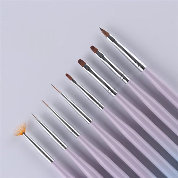 Detail of 8 Types Multi-functional Gradient Color Wooden Handle Nail Art Brush-3
