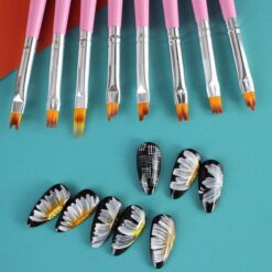 Detail of 8 Types Wooden Handle DIY Nail Art Brush One Stroke Flower Painting Petal Brush-2