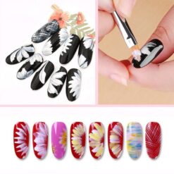 Detail of 8 Types Wooden Handle DIY Nail Art Brush One Stroke Flower Painting Petal Brush-4