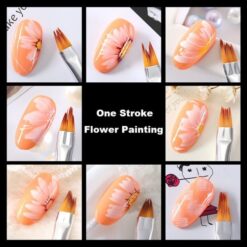 Detail of 8 Types Wooden Handle DIY Nail Art Brush One Stroke Flower Painting Petal Brush-5