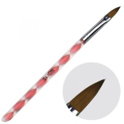 detail of Acrylic Nail Brush with Acrylic Whorled Handle