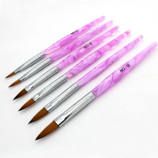 detail of Acrylic Nail Brush With Spray Design acrylic handle