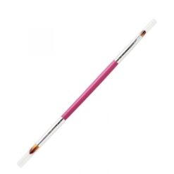detail of Double Head Pink Wooden Handle Gradient Painting Pen Drawing Brush-2