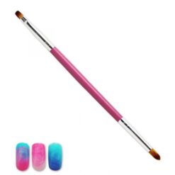 detail of Double Head Pink Wooden Handle Gradient Painting Pen Drawing Brush-4