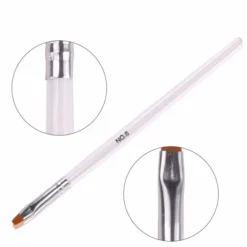 Detail of Gel Nail Brush With White Wooden Handle