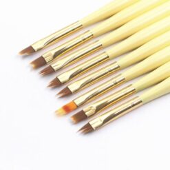 detail of Gradient Color Wood Handle 3D Flower Painting Ombre Nail Art Brushes