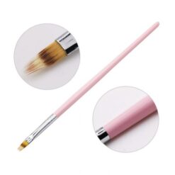 detail of Long pink Wooden Handle Gradient Painting Pen Drawing Brush