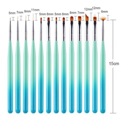Detail of Multi-functional 13 Types Gradient Color Wooden Handle Nail Art Brush-2
