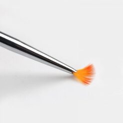 detail of Nail Art Fan Shape Gradient Color Brush With Long Red Wood Handle-2