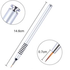 Detail Of Nail Detail Liner Brush With Alloy Handle and Circles