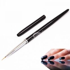 Detail of Nail Liner Brush With Black Metal Handle And Diamond Inlaid-2