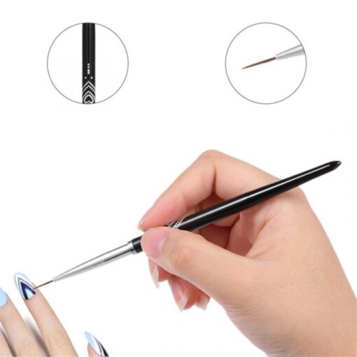 Detail of Nail Liner Brush With Black Metal Handle And Diamond Inlaid