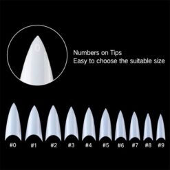 details of 500pcs Stiletto French Nail Tips In Box