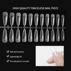 details of 504PCS 5styles Ultra Thin Crease-Free Semi-Frosted Nail Tips With Box-1