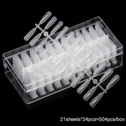 details of 504PCS 5styles Ultra Thin Crease-Free Semi-Frosted Nail Tips With Box-3