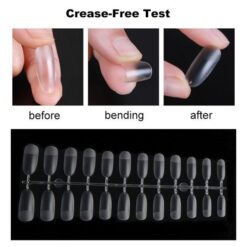 details of 504PCS 5styles Ultra Thin Crease-Free Semi-Frosted Nail Tips With Box-5