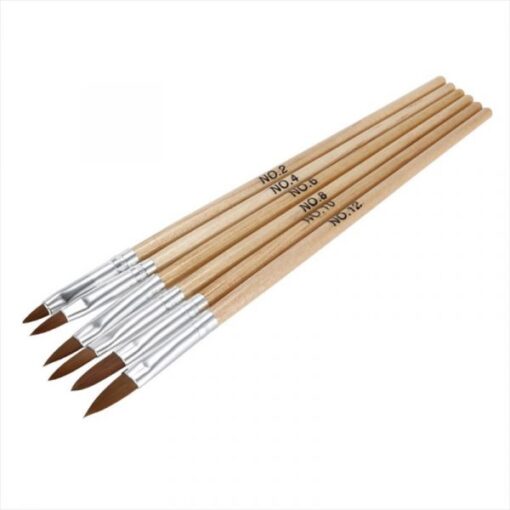 details of Acrylic Nail Brush With Natural Wooden Handle-2