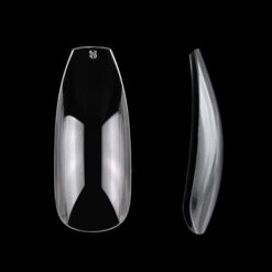 details of ballerina shape full cover nail tips