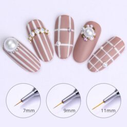 details of Nail Detail Liner Brush With Alloy Handle and Circles-1