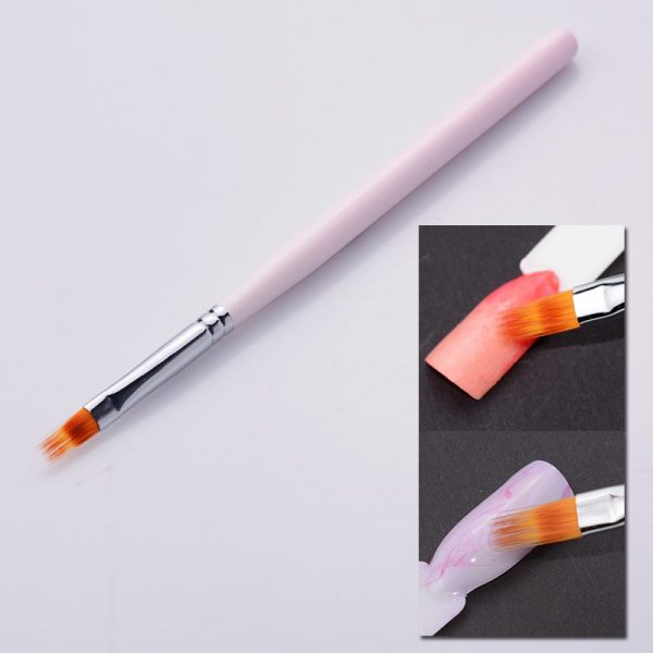 Details of Three Colors Wooden Handle Nail Gradient Painting Brush