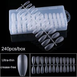 details of ultra-thin seamless frosted nail tips with box-1