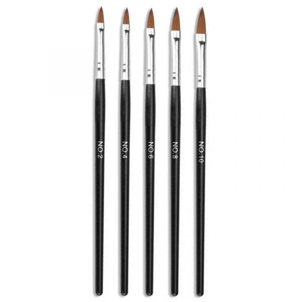 different size of Acrylic Nail Brush With Black Wooden Handle