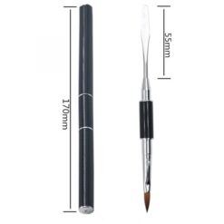 Dual End Nylon Hair Metal Handle Poly Gel Spatula 2 in 1 Nail Art Brush-2