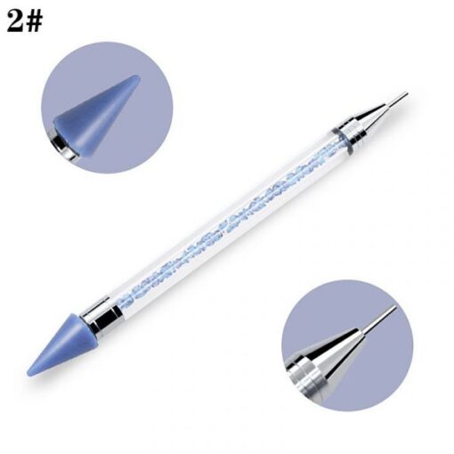 Dual-ended Nail Rhinestone Studs Picker With Crystal Handle Wax Pen Dotting Tool-10