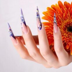 effect of 12PCS False Stiletto Half Cover Sharp Salon Nail Art Tips In Bag