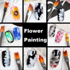 effect of 3D Flower Painting Ombre Nail Art Brushes With Electroplated Metal Handle