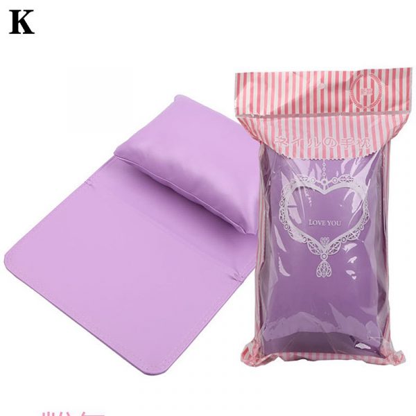 Fashionable Style Soft PU Leather Nail Art Hand Rest Cushion With Foldable Mat Pad Set-19