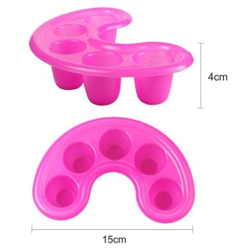 Five Holes Moon Shape Manicure Care Nail Soaking off Bowl-6