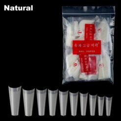 Flat Head Coffin French Nail Tips in natural