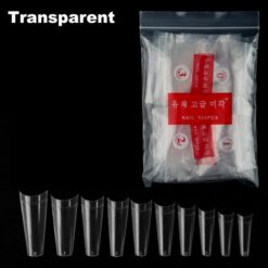 Flat Head Coffin French Nail Tips in transparent