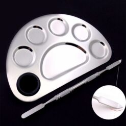Four Shapes Stainless Steel Nail Art Makeup Color Palette-8