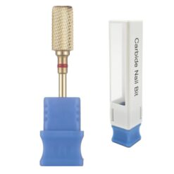Mũi khoan móng tay hợp kim vonfram cán dài 3/32″ có đầu cắt tròn, nòng lớn phủ lớp phủ vàng – Model H1