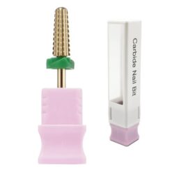 Mũi khoan móng tay cacbua vonfram cắt thẳng hình trụ nhỏ 3/32” phủ lớp phủ vàng – Mẫu T3W Plus