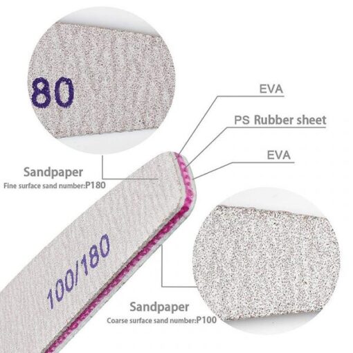 High-quality Rhombus Shape Double Sided Grit Emery Nail Polishing File-3