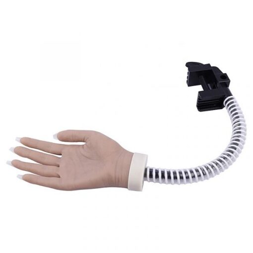 Highly Simulated Silicone Nail Art Practice Hand with Bracket Flexible Bendable Hand Model-2