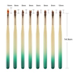 length of Gradient Color Wood Handle 3D Flower Painting Ombre Nail Art Brushes