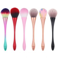 Long Slim Metallic Handle Soft Hair Nail Dust Cleaning Brush Face Makeup Brush-6