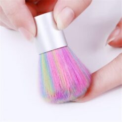 Multi-Color Soft Hair Metal Handle Nail Art Dust Cleaning Brush-1